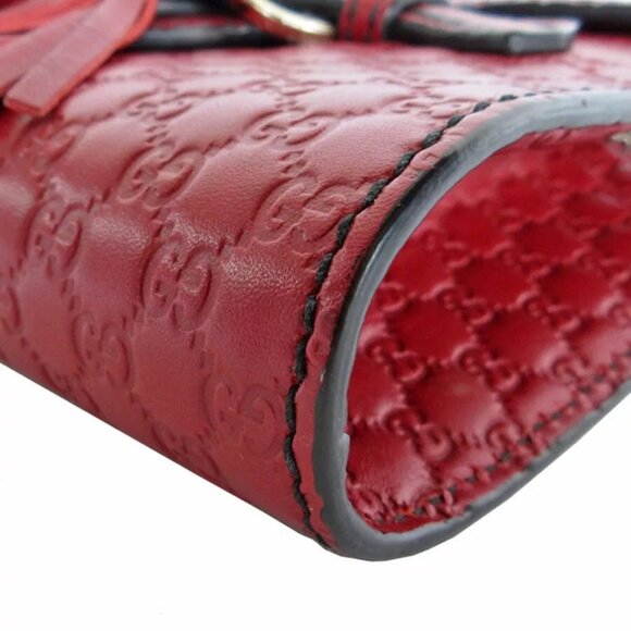 Auth GUCCI Micro Guccissima Crossbody Shoulder Bag Bordeaux leather - Picture 6 of 14